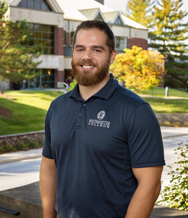Chris Cox on the Westminster College campus